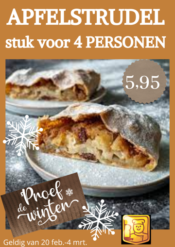 Afbeelding van Apfelstrudel stuk voor 4 pers  20 feb-4 mrt.