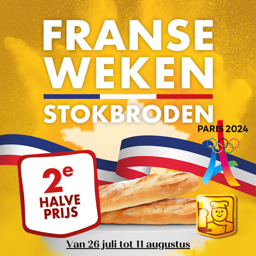 Afbeelding van Franse weken actie 2e stokbrood wit voor halve prijs