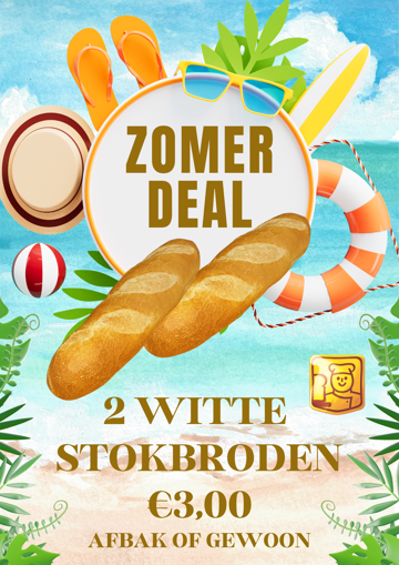 Afbeelding van Zomerdeal afbak 2 Witte stokbroden