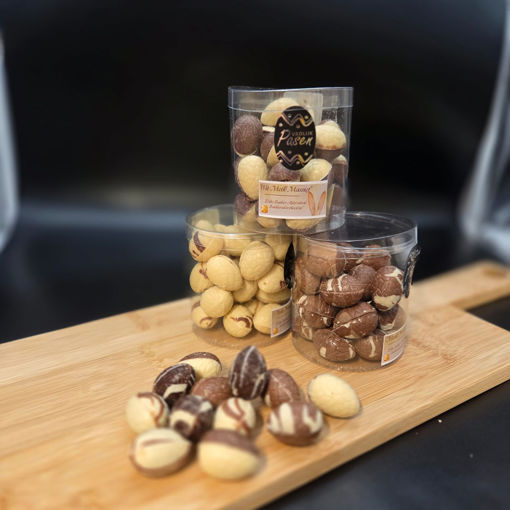 Afbeelding van Paaseitjes wit/melk massief 250 gram
