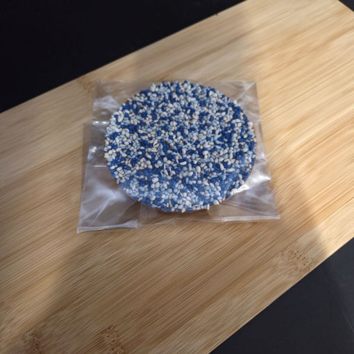 Afbeelding van Chocolade schijf blauwe muisjes